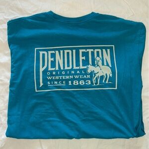 Pendleton Blue Tee Men XL 100% Cotton Southwest Comfort T-Shirt Western
